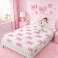 thumbnail image 3 of Erosebridal Dreamy Princess Bowknot Full Size Sheets,Cute Pink Bowknot Bed Sheets For Bowknot Lovers 4pcs, 3 of 6