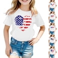 thumbnail image 7 of Usa 250Th Anniversary Shirt Girls Independence Day Heart Print Crew Neck Short Sleeve Breathable Tops for Fourth Of July White 3 Years-4 Years, 7 of 7