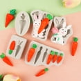 thumbnail image 3 of Easter Cookie Cutter Rabbit Carrot Silicone Fondant Cake Mold Easter Theme Mould Non-stick Cake Decorating Mold-Pink,B, 3 of 8
