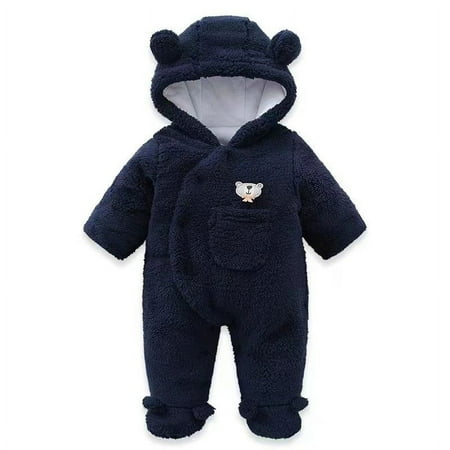 

CZGDER Baby Footie Pajamas Cute Snug Fit Long Sleeve Baby Footie Pajamas Warm Thick Button Fall Winter Jumpsuit
