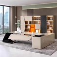 thumbnail image 2 of Computer Counter L Shape Work Table Corner Desktop Executive Office Desk Luxury Meeting Tavolo Scrivania Ufficio Furniture My Lux Decor Round, 2 of 24
