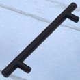thumbnail image 4 of Tiradores De Puertas De Armarios Manija de barra en T Manijas de puerta de gabinete Euro para cocina/dormitorio/baño (negro 180 mm), 4 of 7