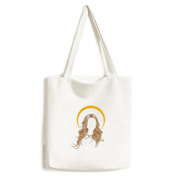 Women Halo Hair Style Art Deco Fashion Tote Canvas Bag Shopping Satchel Casual Handbag