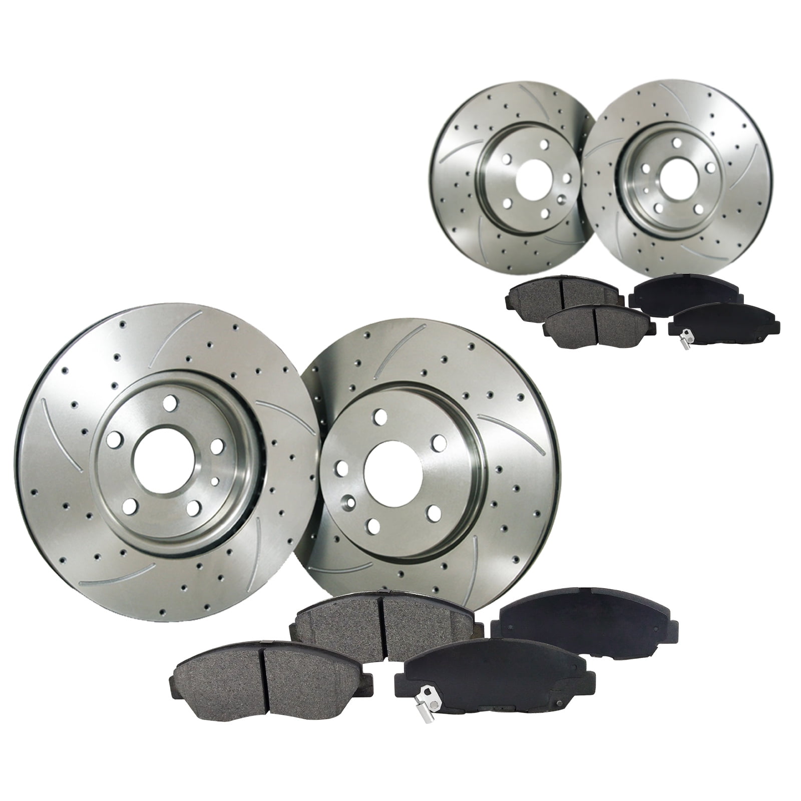 2003 2004 2005 2006 2007 For Honda Accord Drilled Slotted Rear Rotors and Pads