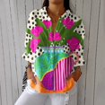 thumbnail image 2 of Chemises Femmes Liquidation Chemises Femmes Art Rétro Imprimé Floral Chemise Art Décontractée Col en V, 2 of 4