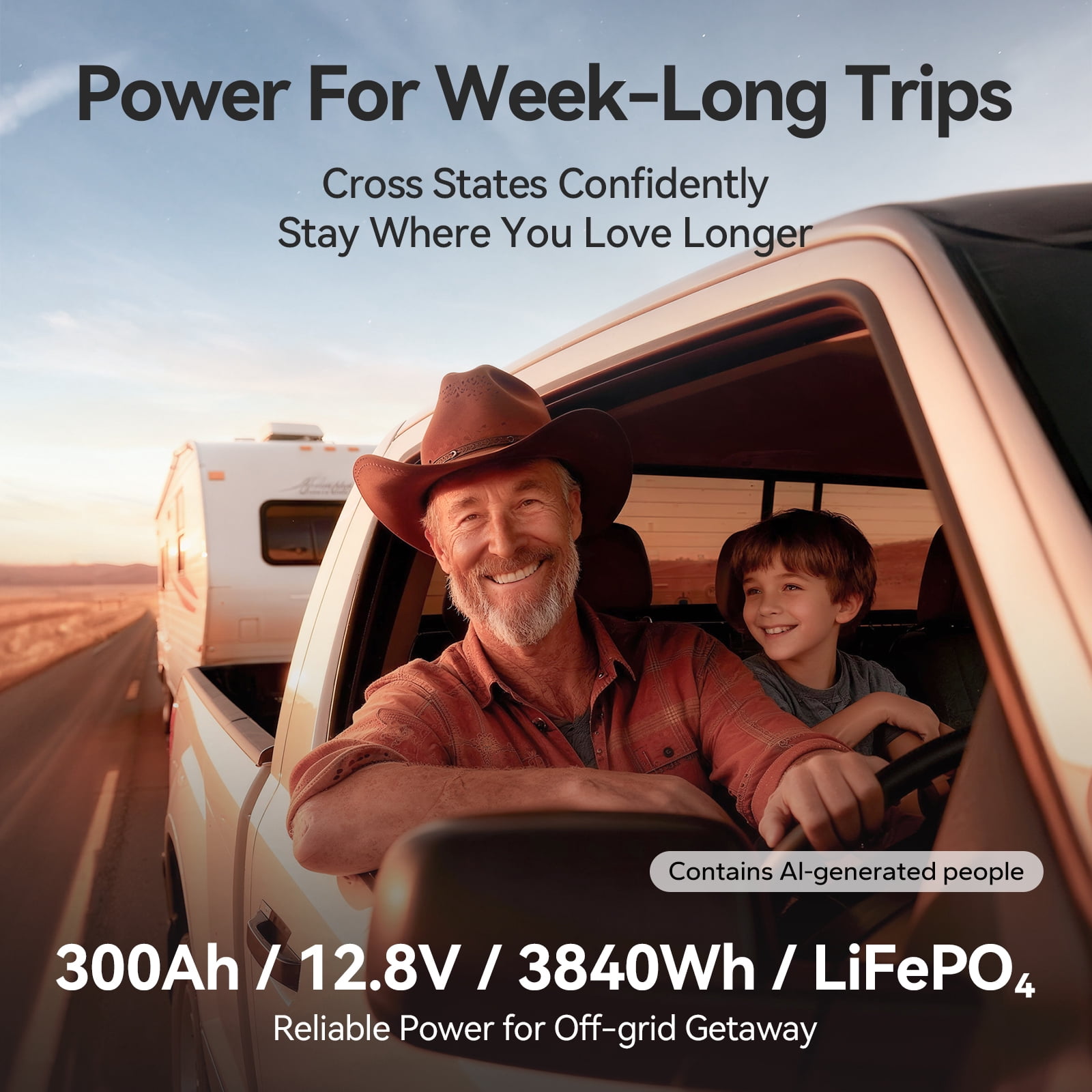 Power Queen 12V 300Ah Deep Cycle LiFePO4 Lithium Battery 3840Wh 200A BMS for Solar RV Marine Off Grid Cabin