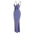 thumbnail image 1 of Vibrant V-Neck Cami Dress Sexy Cut Out Split Hem Sleeveless Flowy Essential, 1 of 13