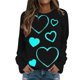 thumbnail image 1 of Gibobby Sudadera sin capucha y ocio Sudadera con capucha estampada sin capucha con cuello redondo para el día de San Valentín para mujer (Negro, S), 1 of 4
