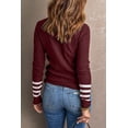 thumbnail image 3 of Ushdele Flirty Red Striped Knit Sweater - Elevate Your Winter Look!, 3 of 8