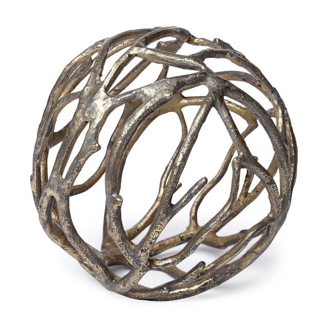 homeroots home decor 392471 Gold Metal Tree Branch Sculpture