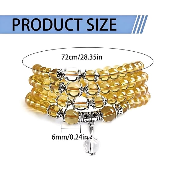 A Citrine Rosary Bracelet Necklace 6Mm Stone Amethyst 108 Prayer Beads Mala Bracelet Necklace