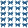 thumbnail image 1 of 20 piezas de adornos navideños con mariposas brillantes, adornos colgantes para árbol de Navidad con mariposas brillantes en 3D, decoración de mariposas artificiales huecas con clips y tallos para cor, 1 of 7