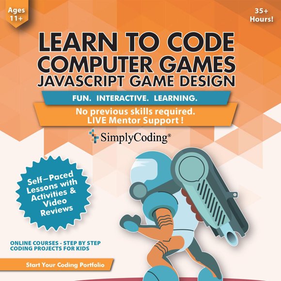 Coding for Kids - Learn to Code Computer Games in JavaScript Course Age 11+ [Digital Download]