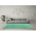 thumbnail image 3 of Ahgly Company Indoor Square Abstract Turquoise Blue Modern Area Rugs, 7' Square, 3 of 4