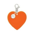 thumbnail image 2 of Delight Jewelry Acrylic 1" Orange Heart - Silvertone Clip on Charm with Clear Crystal Drop, 2 of 5