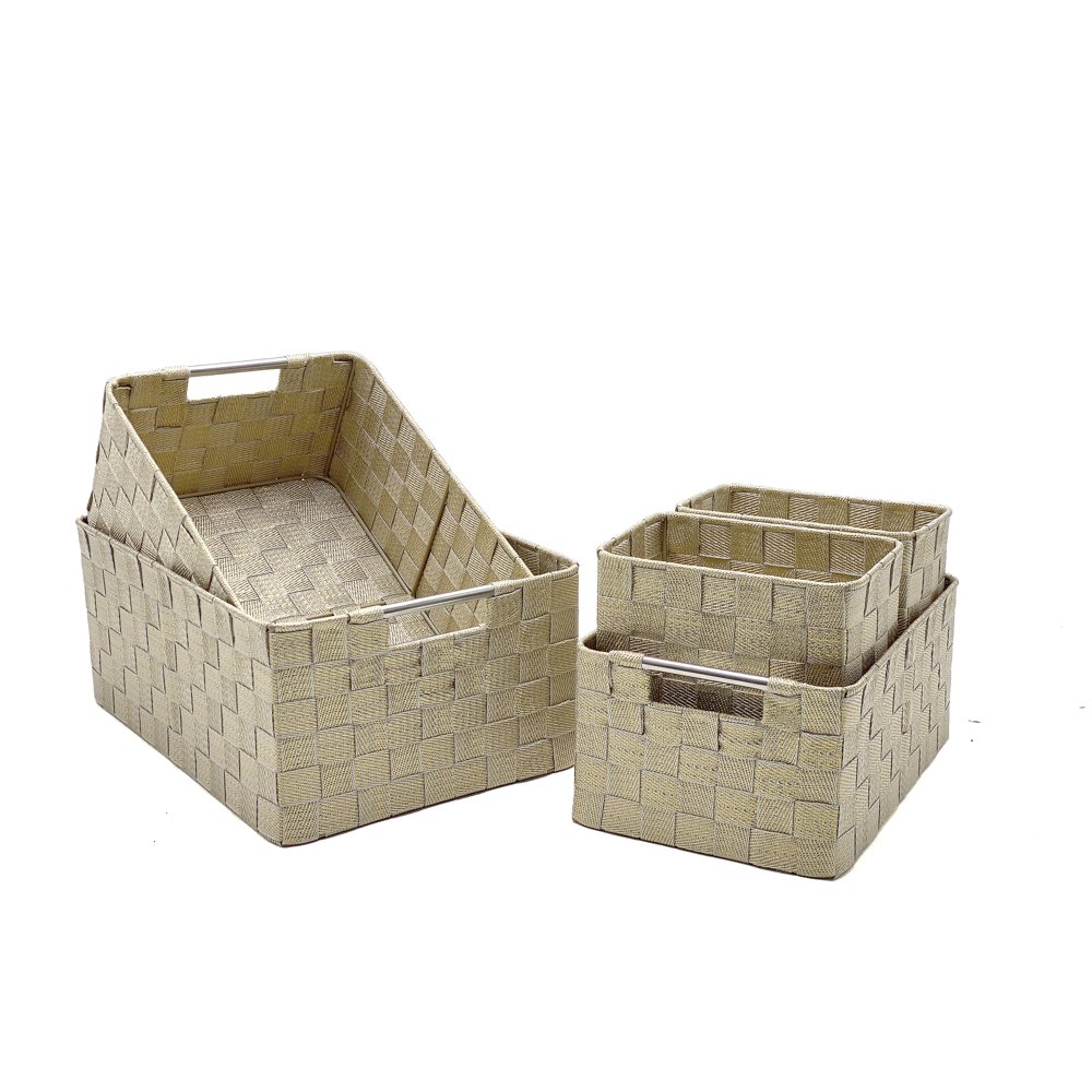 Handcrafted 4 Home Woven 5 Piece Fabric Basket Set