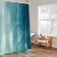 thumbnail image 6 of Blue Teal Ombre Shower Curtains for Bathroom, Coastal Beach Abstract Modern Washable Fabric Shower Curtain with Hooks Waterproof Bathroom Decor Sets, 66 x 72 Inches, 6 of 9