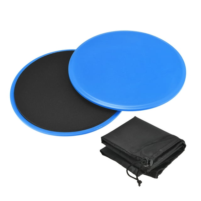 Unique Bargains Exercise Core Sliders, 175mm Dia. Glider Discs with Cloth Bag for Full Body Workout, Blue, 1Set