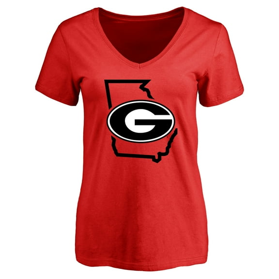 Women's Red Georgia Bulldogs Tradition State T-Shirt