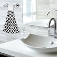 thumbnail image 5 of Black Polka Dots on White 2pcs Bathroom Hanging Towels Velcro Soft Hand Towel Absorbent Tie Towels for Kitchen Toilet Tea Bar Washcloth, 5 of 7