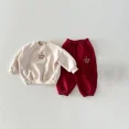 thumbnail image 1 of Spring Children's Hoodie Set Boys Letter Fleece Padded Sweatshirt and Pants 2Pcs Warm Casual Girls Pullover Suit Kid's Outfit, 1 of 6