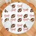 thumbnail image 2 of Baseball Bows Pattern Round Fitted Tablecloth with Elastic Edge,Dining Table Cover Waterproof,Outdoor Round Tablecloth for Camping,Dining,Indoor and Outdoor, 2 of 7