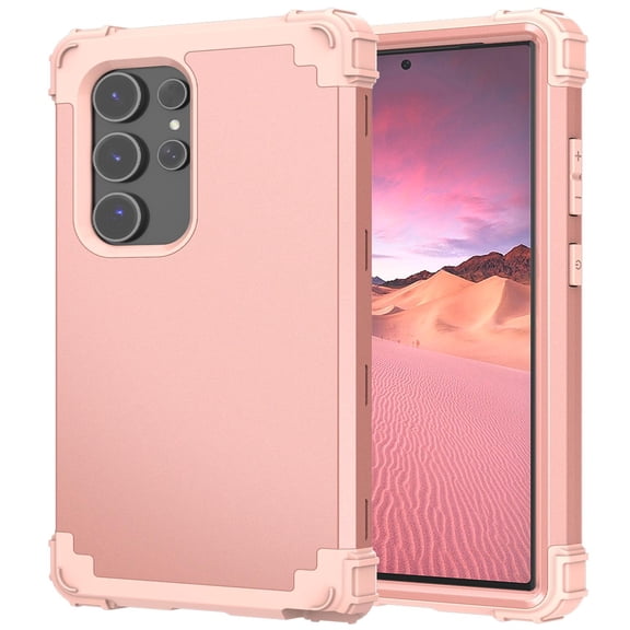 JTCASES for Samsung Galaxy S23 Ultra Case, Drop Resistant Corners, Wireless Charging, Heavy Duty Shockproof Hybrid Hard PC Bumper, Camera Protection, Skin-feel Anti-scratch Tough Cover, Rosegold