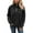 Black, variant on Essentials Women's Sweater Half Button Turtleneck Knitted Long Sleeve Solid Loose Casual Jumper Top