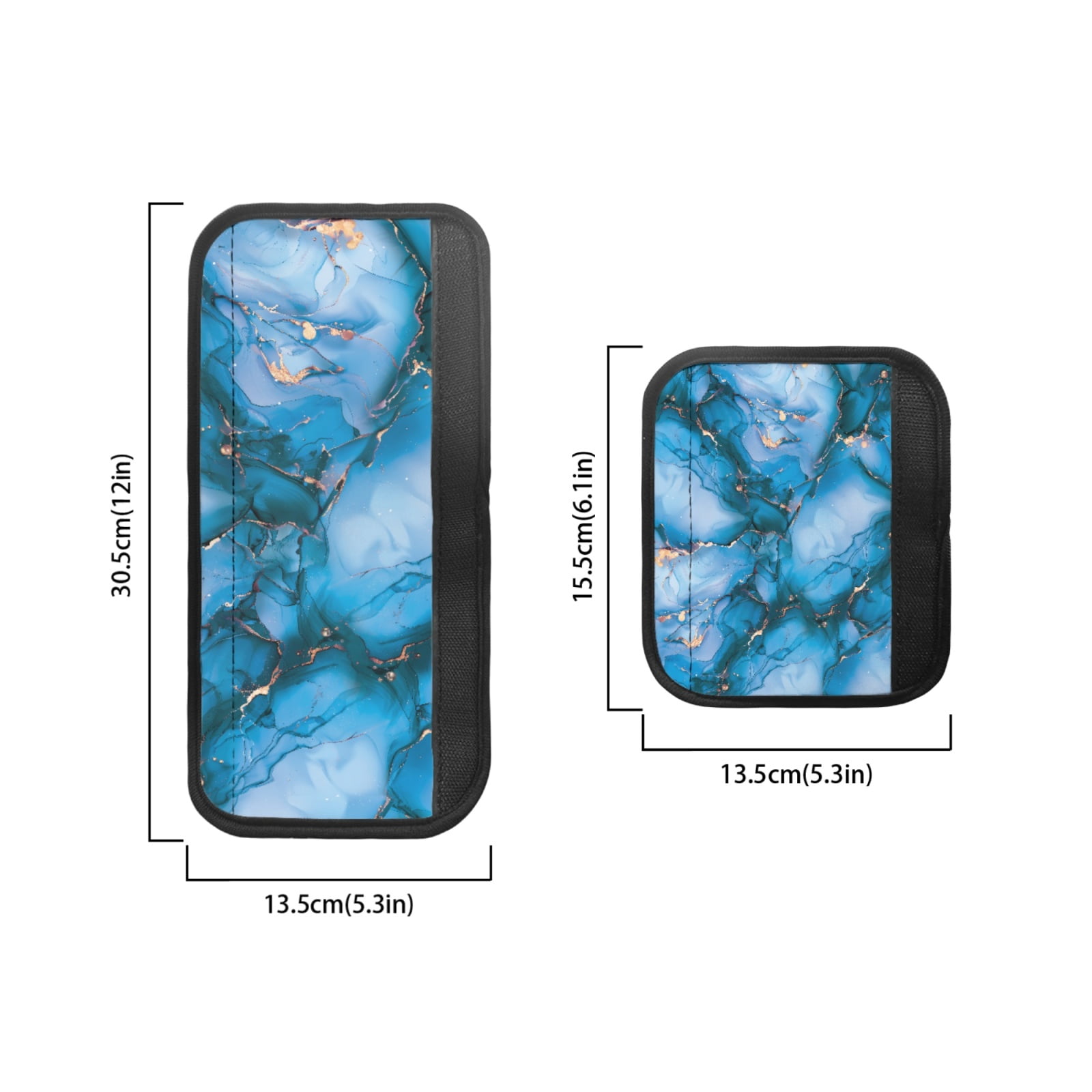 SEANATIVE 6 PCS Fridge Microwave Door Handle Covers Kitchen Electrical Appliance Decor Handles Washable Refrigerator Kitchen Cabinet Dishwasher Door Cloth Protector, Blue Gold Marble