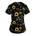 thumbnail image 3 of EHTMSAK Scrubs Tops 3xi Clearance Floral with Pocket Womens Clearance Scrub Tops Short Sleeve Working Uniform Blouse Shirt Yellow 3X, 3 of 3