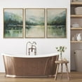 thumbnail image 3 of PixonSign Framed Canvas Print Wall Art Set Emerald Green Watercolor Mountain Range Forest Nature Wilderness Illustrations Modern Art Decorative Rustic Relax/Calm Colorful - 24"x36"x3 Natural, 3 of 5