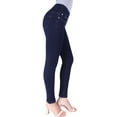 thumbnail image 4 of BodiLover, Women's, Stretchy Comfy Shaping Pull On Skinny Denim Jeans, True Indigo, 4, 4 of 4