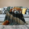 thumbnail image 5 of RKSupls Christmas Throw Blanket, Playful Red Panda Soft Flannel Blanket, Fuzzy Warm Cozy Happy New Year Blanket for Couch Bed Home Decor, 60*80in, 5 of 7