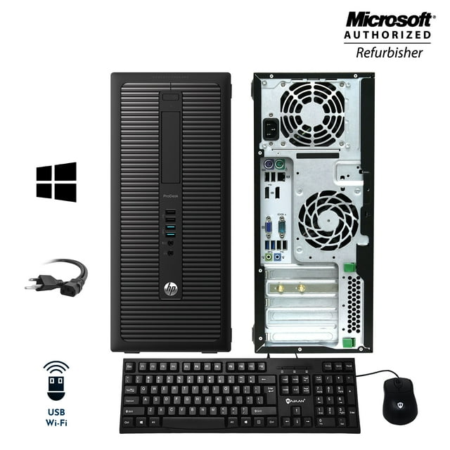 HP ProDesk 600 G2 Mini Tower PC Computer Core i5 6500 16GB NEW 512GB SSD Windows 10 Professional Power cord, Keyboard, Mouse, WiFi Refurbished