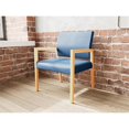 thumbnail image 5 of Pemberly Row Waiting Reception Wide Guest Chair Wood Frame in Blue, 5 of 5
