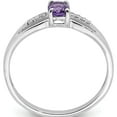 thumbnail image 2 of Sterling Silver Rhod-Plated Diamond Amethyst Ring (Size 8) Made In Thailand qr7064feb-8, 2 of 5