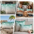 thumbnail image 5 of Green Ombre Coastal Outdoor Waterproof Pillow Covers, Sea Nautical Summer Beach Starfish Coral Decorative Square Throw Pillowcase Sofa Cushion Sham for Patio/Couch/Chair, 16"x16" 2 Pack, 5 of 8