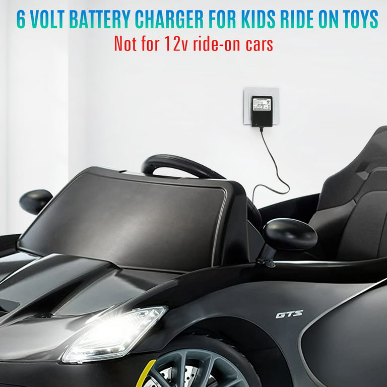 Lotfancy 6V Battery Charger for Ride On Toys Best Choice Product, Kid Trax Hello Kitty Suv, Kids Unisex, Size: One size, Black