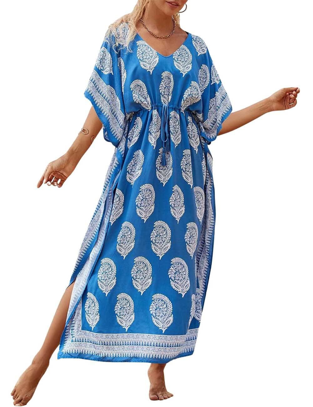 Bsubseach Kaftan Dresses for Women Plus Size Maxi Swimsuit Beach Cover ...