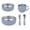 gray blue, variant on 5 Piece Baby Bowls With Suction and Lids | Toddler Bowl Set with 1 large bowl, 1 small bowl, 1 fork, 1 spoon, 1 cup