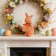 thumbnail image 3 of ddioayh Easter Bunny Ornament Glittery Textured Multi-Expression Simulation Flock Bunny with Satin Bow for Home Garden Patio Outdoor Decor, 3 of 6