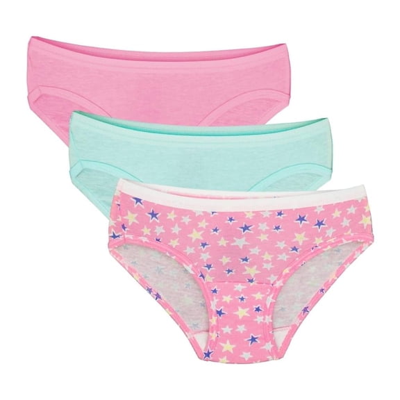 Hipster Fruit of the Loom para Niña, Algodón Premium 3 Piezas Multicolor Talla 6
