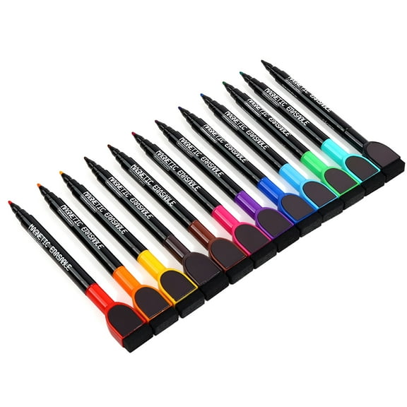 CCOCC Magnetic Dry Erase Markers Fine Point Tip,2 Count Colorful Fine Tip Markers with Eraser,Low Odor Thin Markers for Calendar Boards,Teachers,Work On White Board