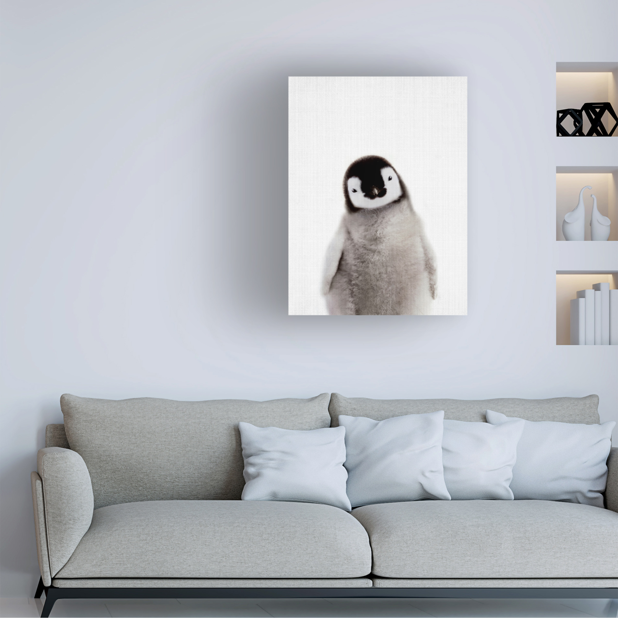 Lola Peacock 'Peekaboo Baby Penguin' Canvas Art
