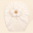 thumbnail image 2 of Xfvqtps Infant Turban Hat Knit Flower Cute Kawaii Stretch Comfortable Warm Windproof Coldproof Fall Soft Skull Cap White, 2 of 2