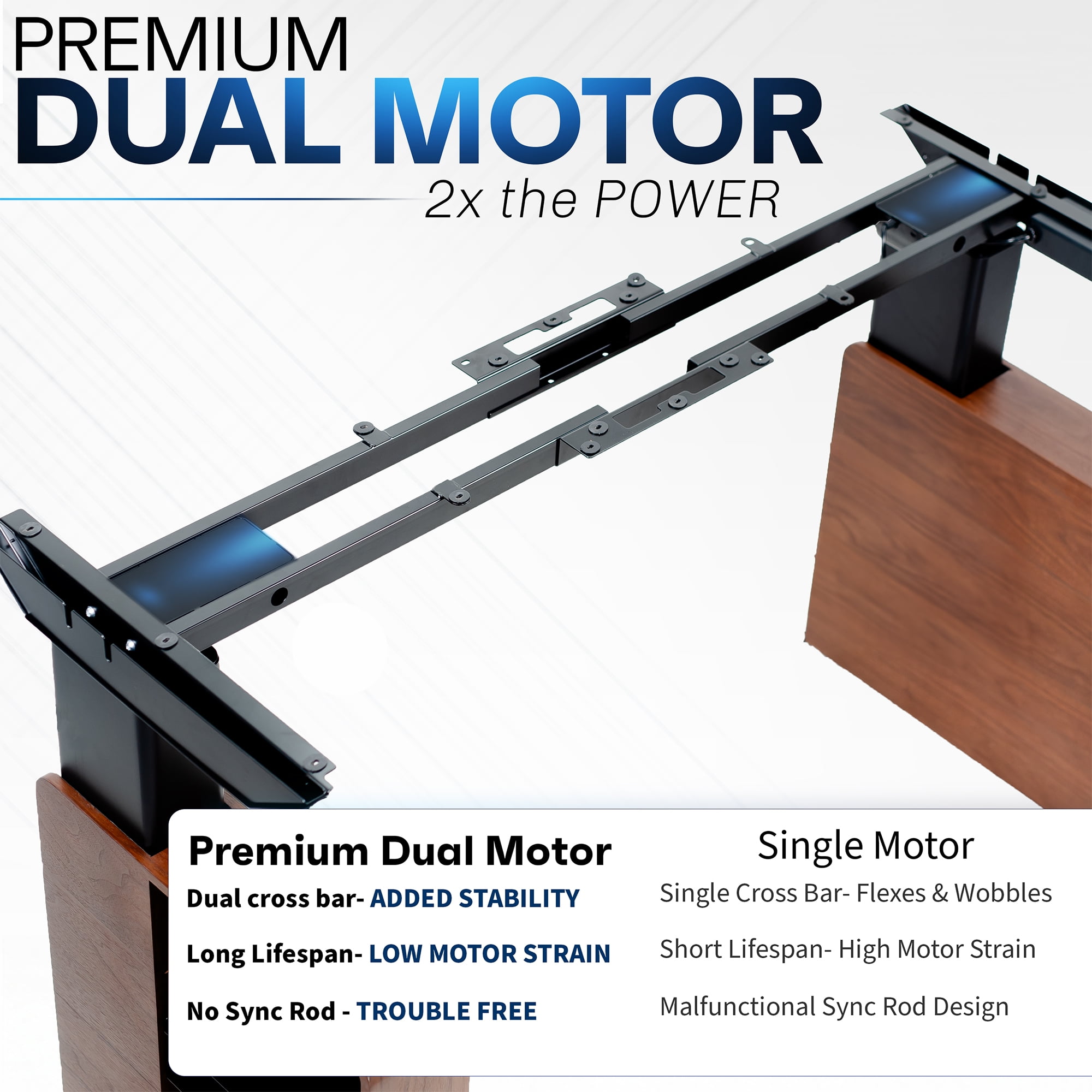 VIVO Walnut 71" x 30" Dual Motor Electric Executive Desk with Storage