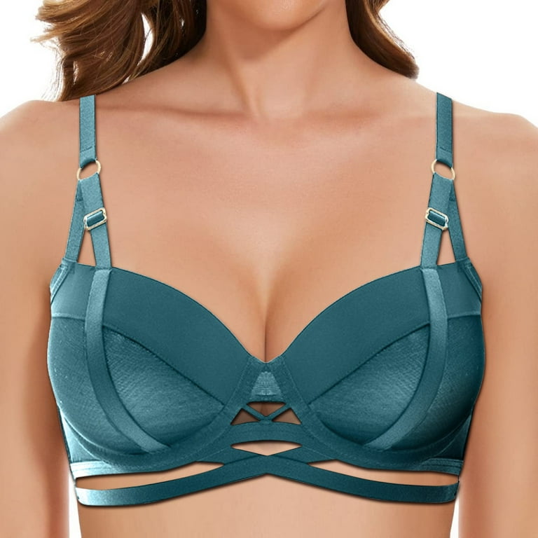 Rigardu bras for women Women's T Shirt Bra with Push Up Padded Bralette Bra  Without Underwire Seamless Comfortable Soft Cup Bra Blue + 80AB