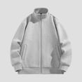 thumbnail image 2 of FYDUU Womens Zip Up Jackets Plus Size Lightweight Jacket Stand Collar Casual Zip Up Jacket Coat Outerwear Athletic Bomber Jackets Casual Outerwear, 2 of 3