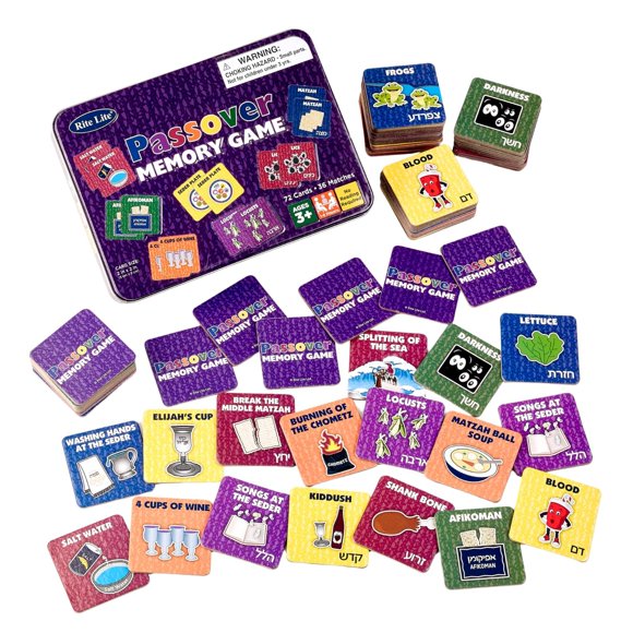 Lata coleccionable Memory Game Rite Lite Passover de 72 tarjetas