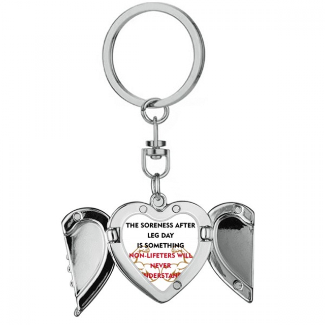 Llavero de alas de ángel en forma de corazón Halterofilia muscular Unbranded